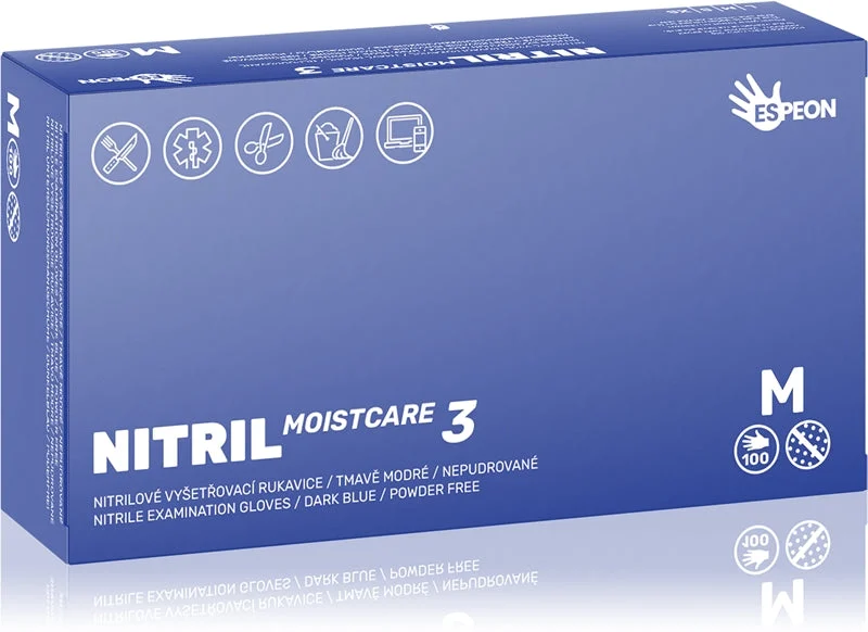 Espeon Nitril Moistcare3 Dark Blue guanti in nitrile senza polvere effetto idratante taglia M 2× 50 pezzi