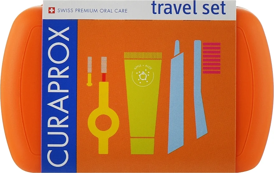 Set per l'igiene del cavo orale da viaggio, arancione