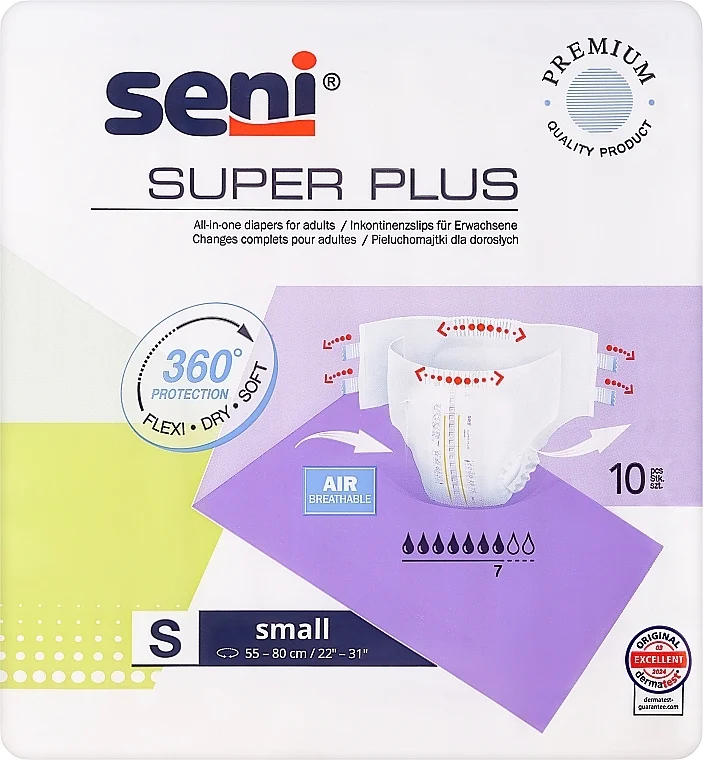 Pannolini per adulti Super Seni Plus, 55-80 cm