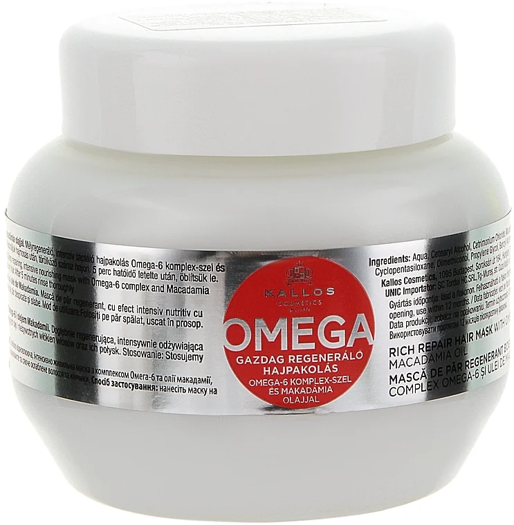Maschera capelli con complesso di Omega-6 e olio di macadamia