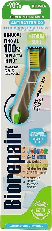 Spazzolino da denti per bambini "Pulizia perfetta", medio, bianco-verde