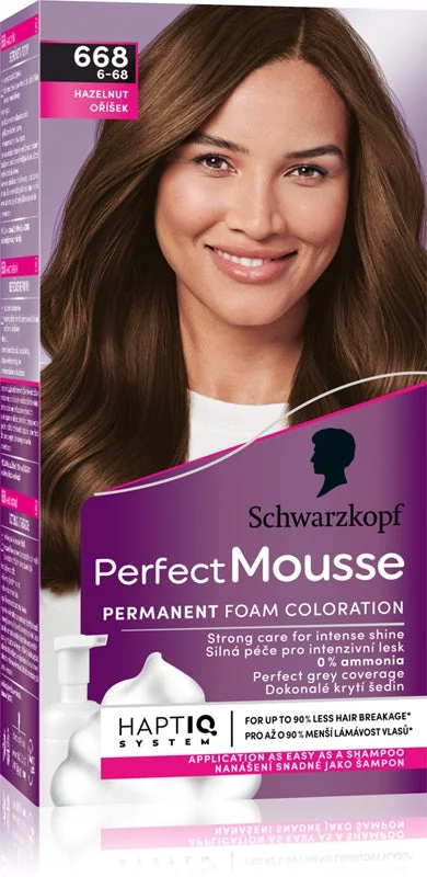 Schwarzkopf Perfect Mousse tinta permanente per capelli colore 668 nocciola