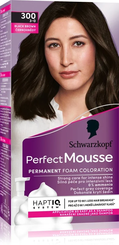 Schwarzkopf Perfect Mousse tinta permanente per capelli colore 300 nero marrone
