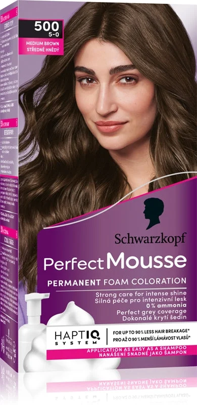 Schwarzkopf Perfect Mousse tinta permanente per capelli colore 500 Medio castano