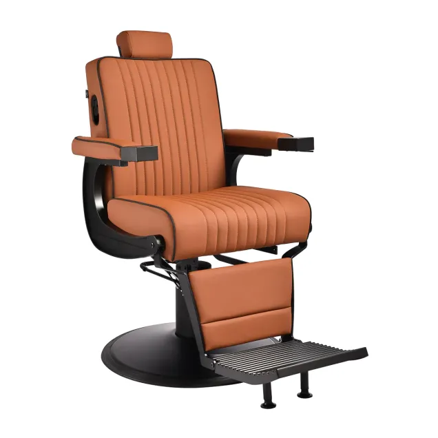 Poltrona Barber Shop Professionale Nera e Cammello NEW