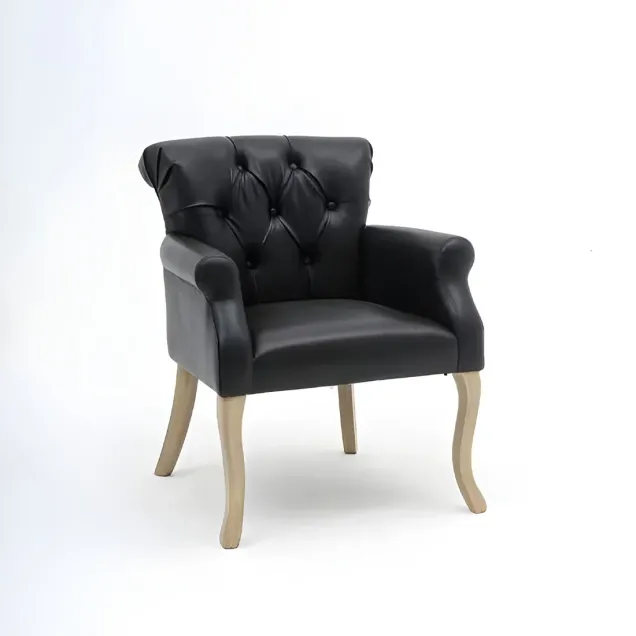 Poltrona d'Attesa Imbottita Chester di Colore Nero NEW