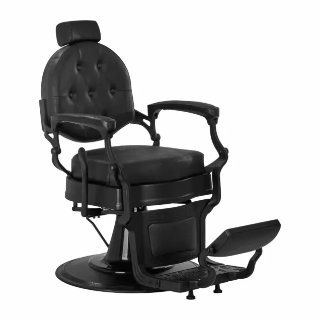 Poltrona da Barbiere Professionale con Trapuntatura Chester Total Black
