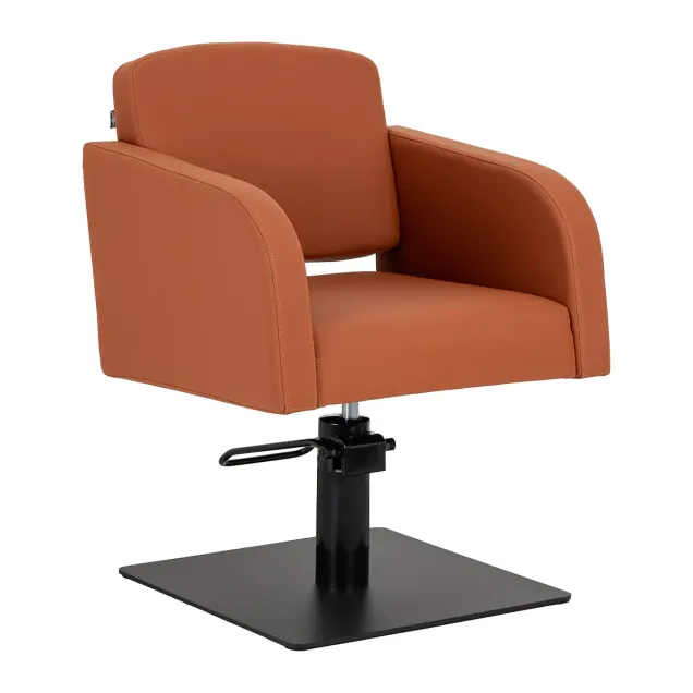 Poltrona Parrucchiere Marrone con Base Quadrata Nuovi Arredi Hair