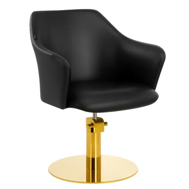 Poltrona Parrucchiere Nera con Struttura in Oro NEW