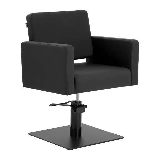 Poltrona Parrucchiere Professioanle Total Nera con Base Quadrata New