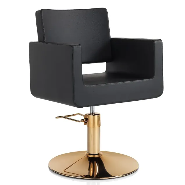 Poltrona Parrucchiere Professionale con Base Oro Modello Hair King New