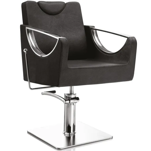 Poltrona Parrucchieri con Base Quadrata e Poggiatesta Estraibile Hair Crown