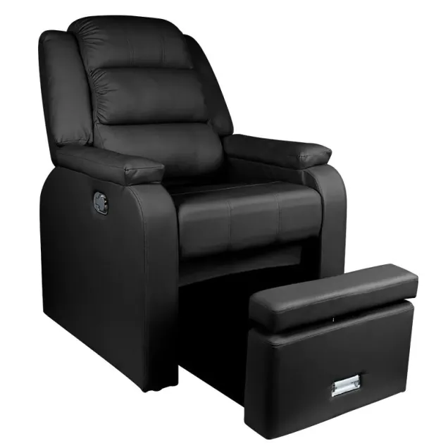 Poltrona Pedicure Professionale Nera con Apertura Poggiapiedi Elettrica