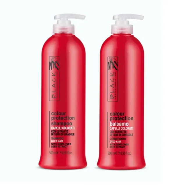 Protezione Colore Capelli Kit Shampoo e Balsamo 500 ml Black Professional