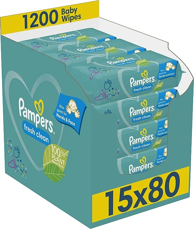 Salviette umidificate per bambini, 15x80 pz