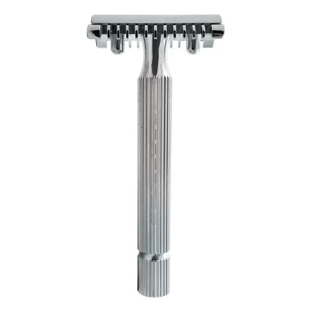 Rasoio da Barba Vintage in Ottone a Lama Intera Intercambiabile