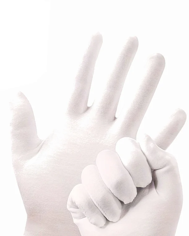 Guanti in 100% cotone bianco naturale