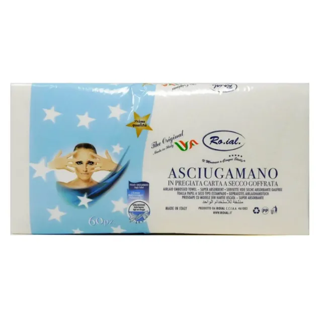 Roial Asciugamani Usa e Getta con Carta a Secco Goffrata 60 Pezzi