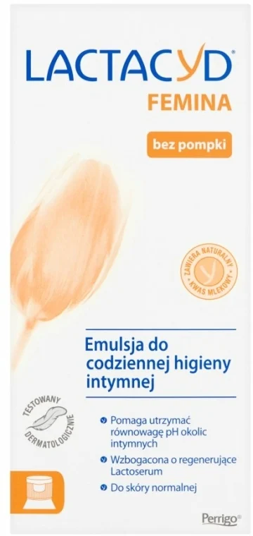 Emulsione per l'igiene intima, senza dispenser