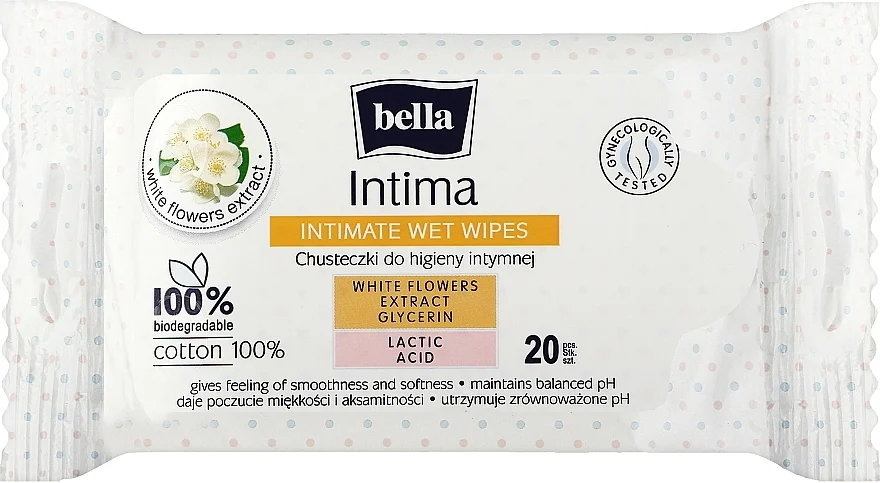 Salviette umidificate per l'igiene intima, 20 pz.