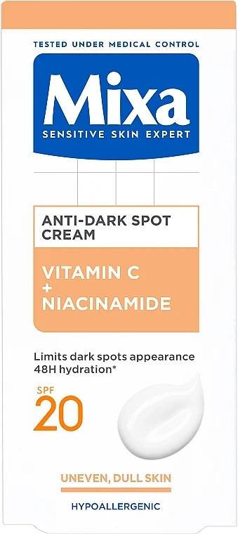 Crema idratante con vitamina C e niacinamide, anti macchie senili