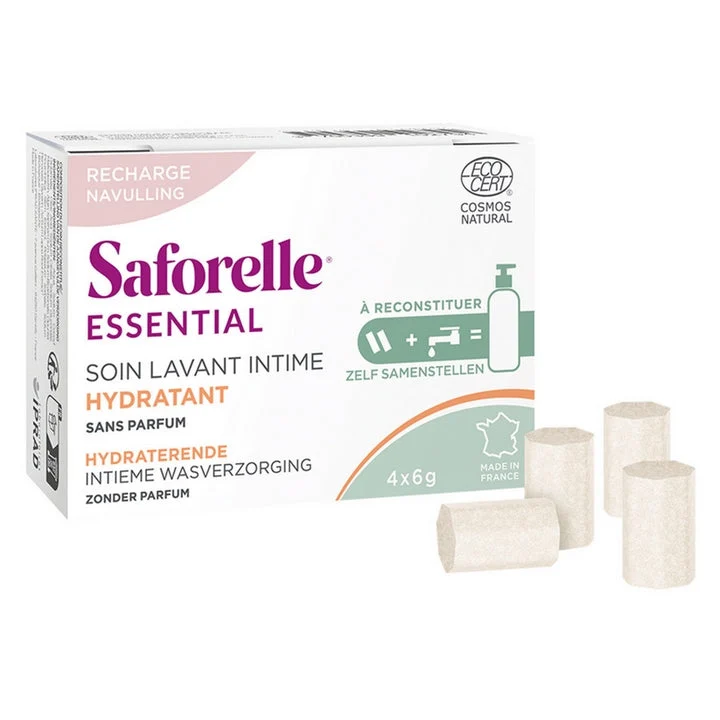 Saforelle Essential Ricarica Trattamento Lavante Intima Idratante 4x6g