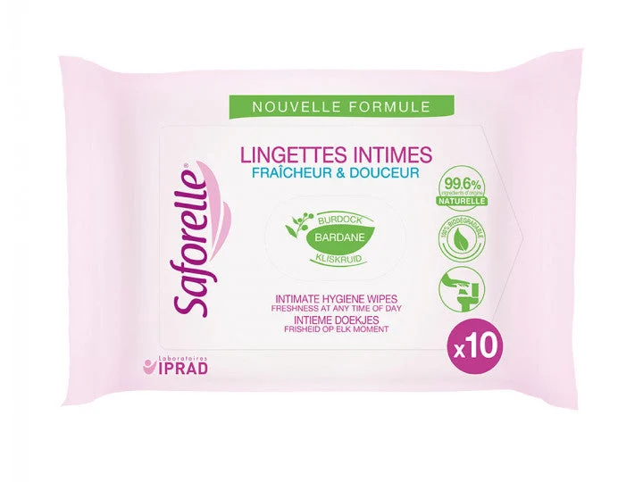 Saforelle Salviette intime Freschezza & Morbidezza Biodegradabili x10