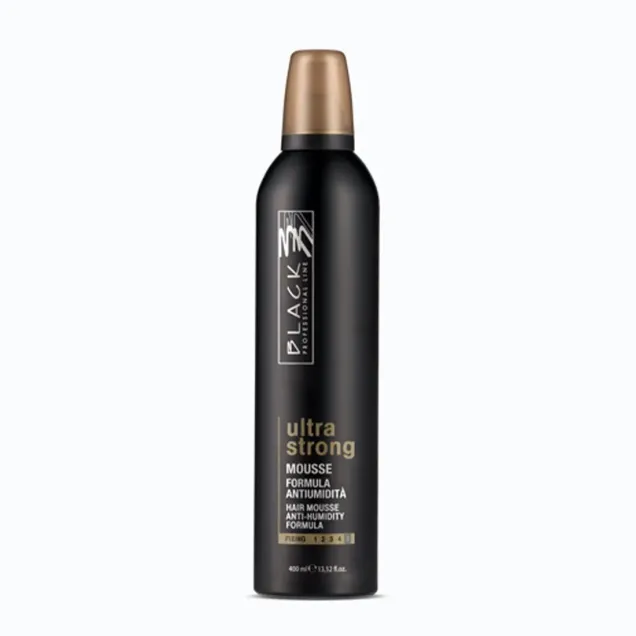 Schiuma Capelli Antiumidità Ultra Strong Formula Forte 400 ml Black Professional