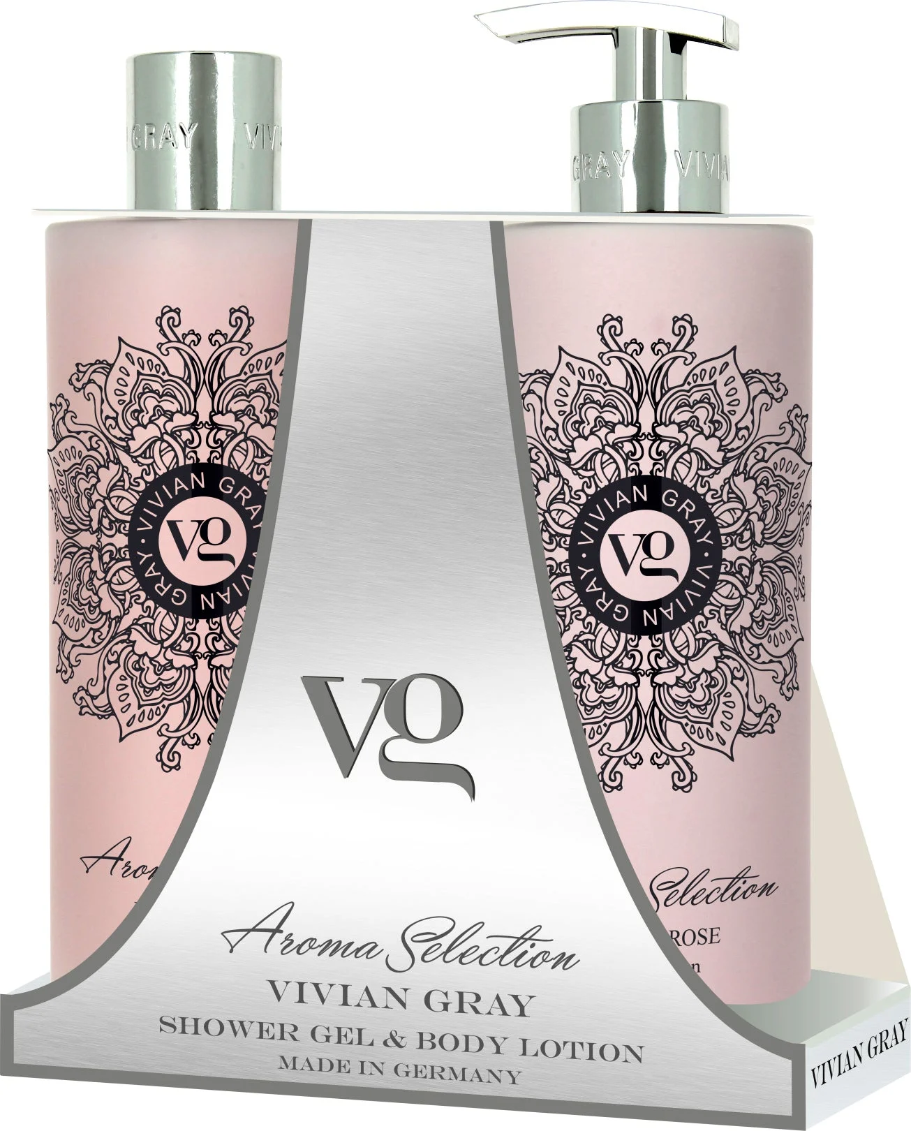 Set Vivian Gray: Aroma Selection Lotus & Rose Lozione Corpo Idratante 500 ml + Aroma Selection Lotus & Rose Gel Doccia Addolcente Per Tutti i Tipi di Pelle 500 ml