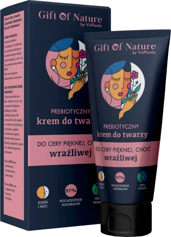 Crema viso prebiotica per pelle sensibile