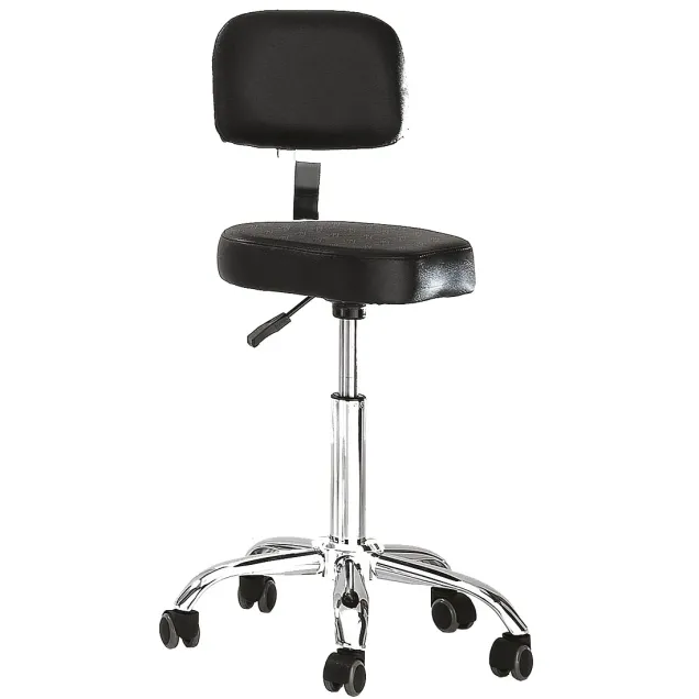Sgabello Parrucchiere Professionale Nero Regolabile Sedia con Schienale