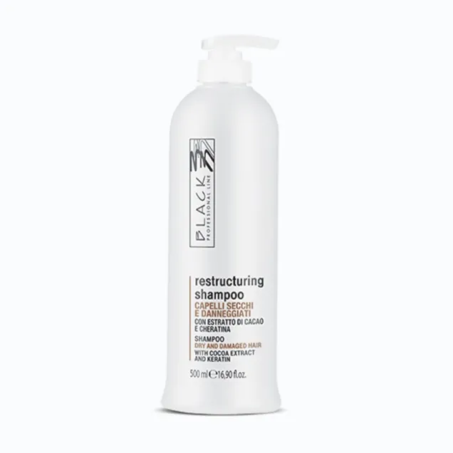 Shampoo Cheratina e Cacao Ristrutturante Capelli 500 ml Black Professional