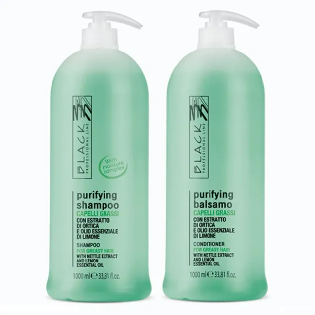 Shampoo e Balsamo Professionali per Capelli Grassi 1000 ml Black Professional