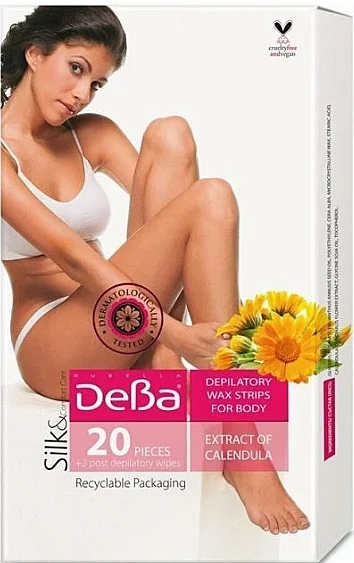 Strisce depilatorie per corpo e gambe con calendula