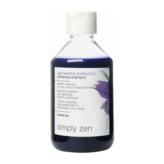 Simply Zen Age Benefit & Moisturizing Whiteness Shampoo 250ml - shampoo anti-giallo capelli biondi grigi e decolorati