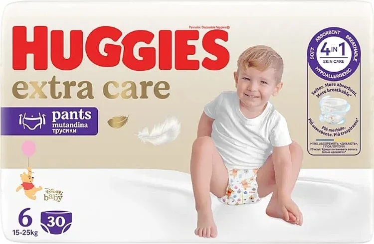 Pannolini Mutandina Extra Care, taglia 6 (15-25 kg), 30 pz.