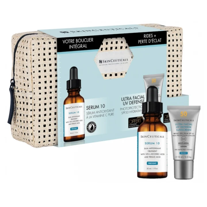SkinCeuticals Kit Scudo Completo Rughe e Perdita di Luminosità - Siero 10 + Ultra Facial UV Defence GRATIS