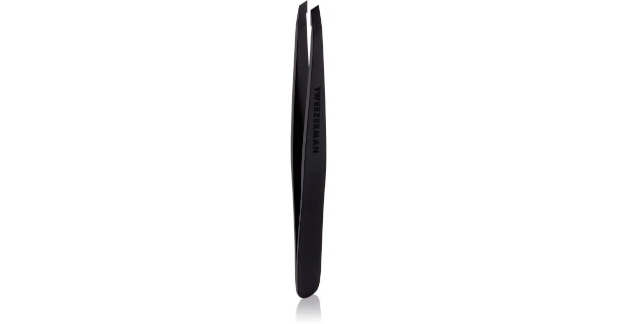Tweezerman Black Matte pinzetta obliqua in acciaio