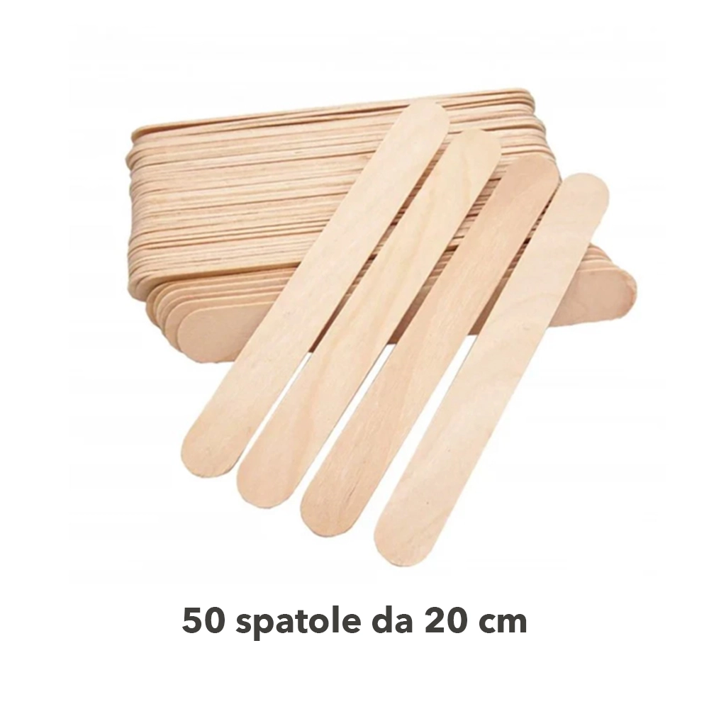 Spatole Monouso in Legno ROIAL da 20 cm – Confezione da 50 Pezzi
