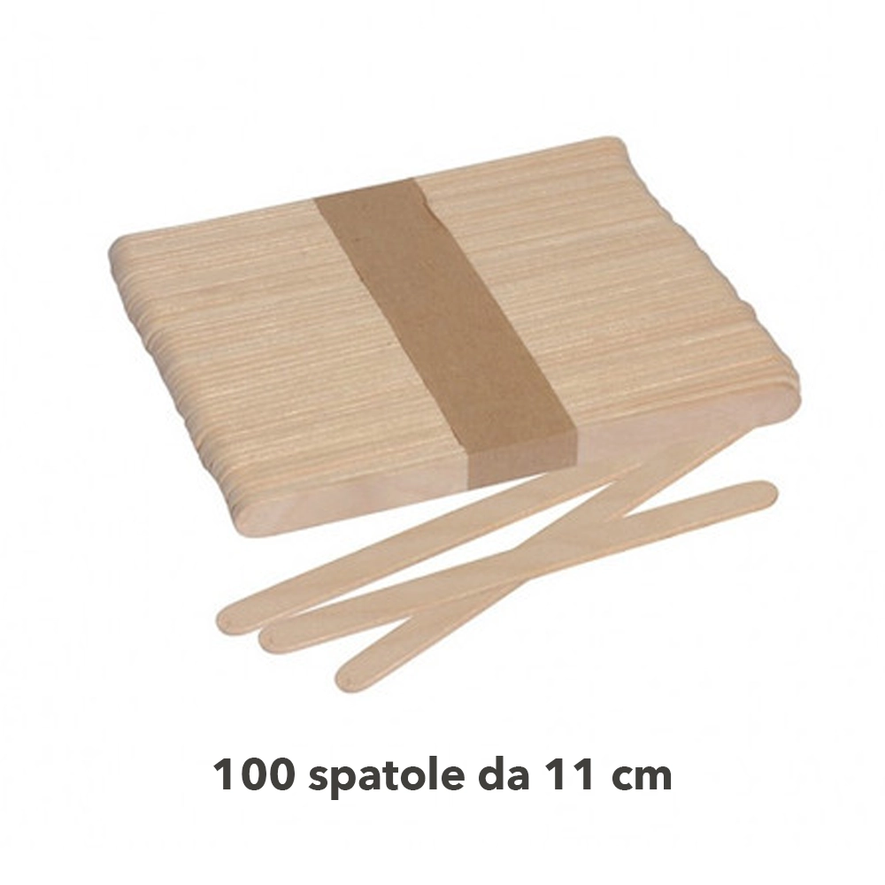 Spatole Monouso in Legno ROIAL da 11 cm – Confezione da 100 Pezzi