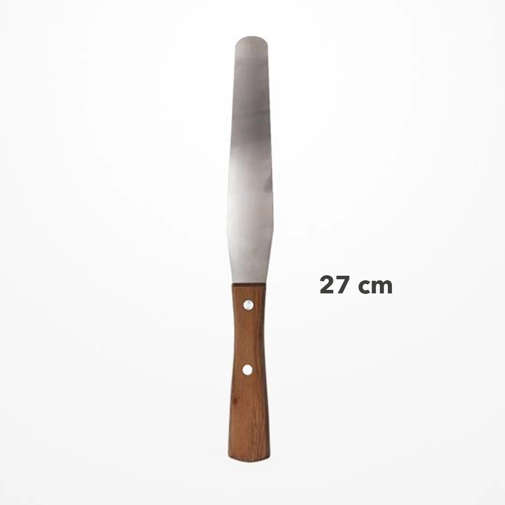 Spatola Stendi Cera Dritta ROIAL in Acciaio Inox con Manico in Legno – 27 cm