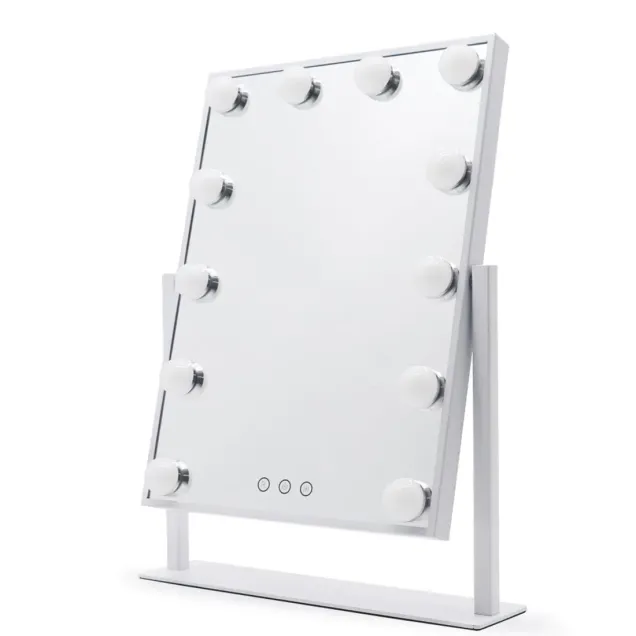 Specchio Make Up da Tavolo con 12 Luci Led con Rotazione 360°