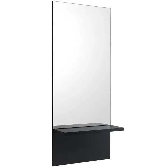 Specchio con pannello in legno nero