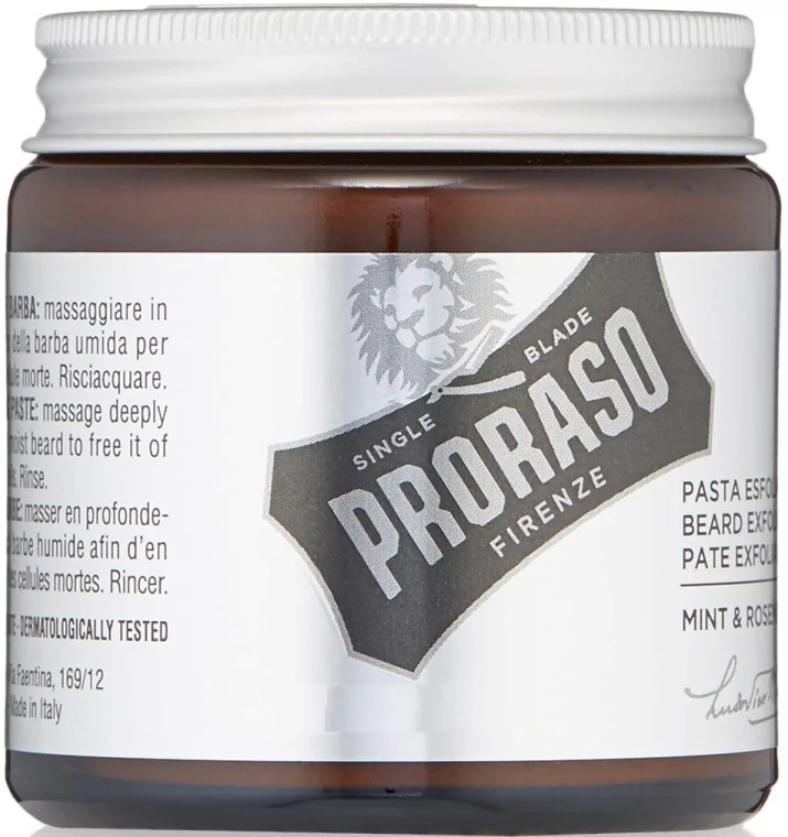 Pasta esfoliante viso e barba, per uomo