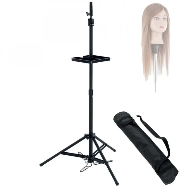 Stativo per Testina Parrucchieri con Vassoio Porta Accessori e Borsa da Trasporto