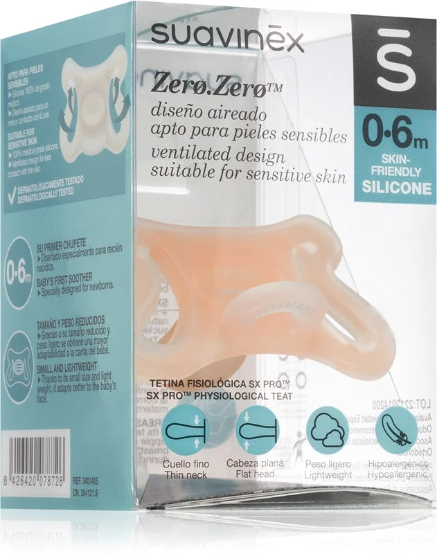Suavinex Zero Zero Lecca-lecca Simmetrico Pelli Sensibili da 0 a 6 Mesi