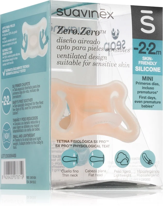 Suavinex Zero Lecca-lecca Simmetrico Adatto a Neonati Prematuri da 0 a 2 Mesi