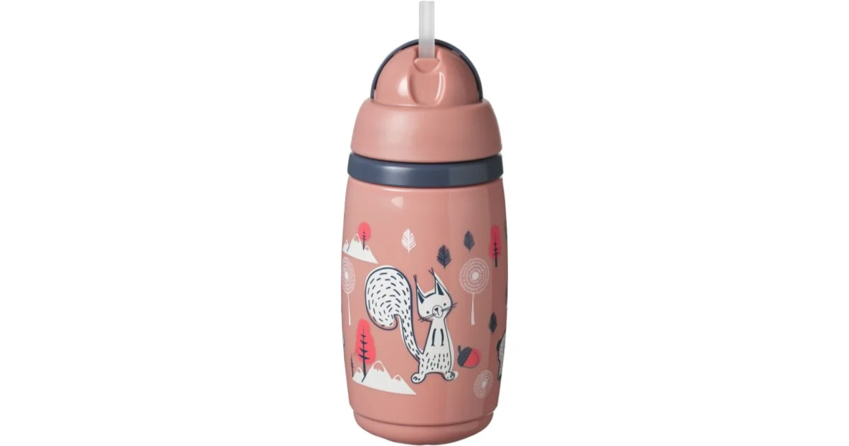 Tommee Tippee Superstar Insulated Straw rosa tazza con cannuccia per bambini 12mesi+ 266 ml