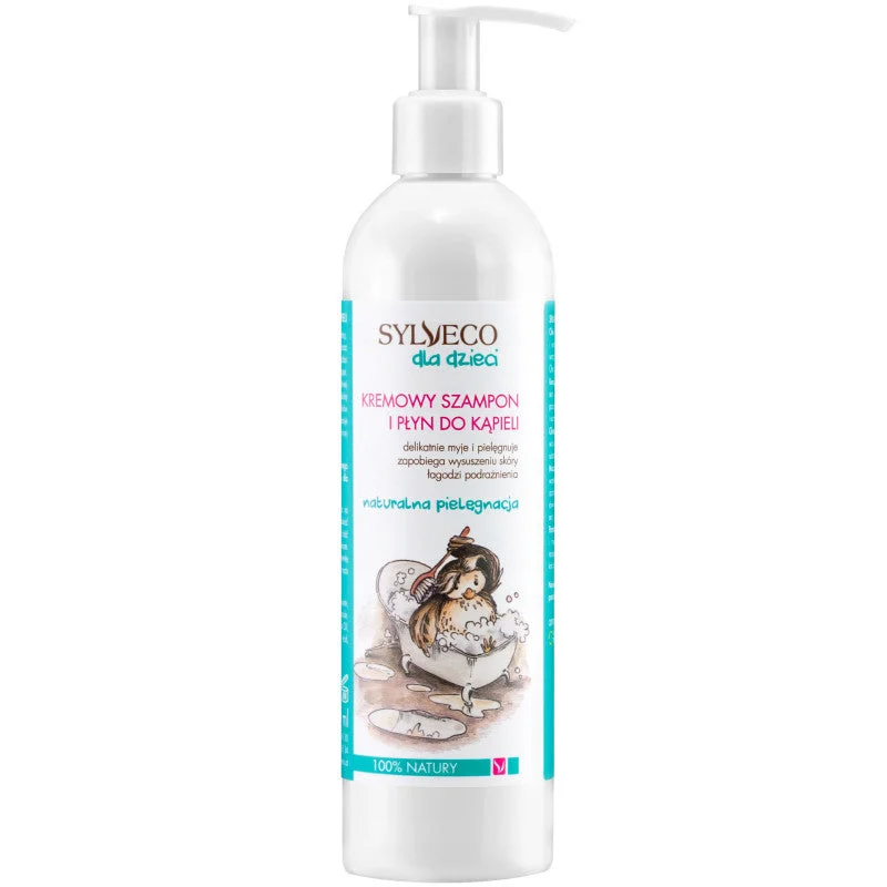 Sylveco Shampoo Cremoso e Liquido - Cosmetico 2in1 per il bagnetto dei bambini, 300 ml