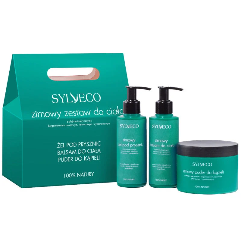 Set corpo invernale Sylveco - polvere da bagno 150 g + balsamo 150 ml + gel 150 ml